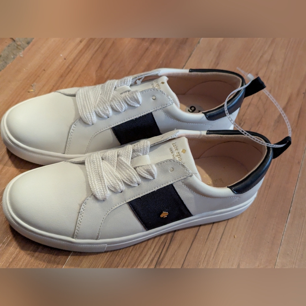 kate spade White Sneakers with Black Accents
